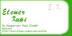 elemer kupi business card