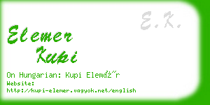 elemer kupi business card